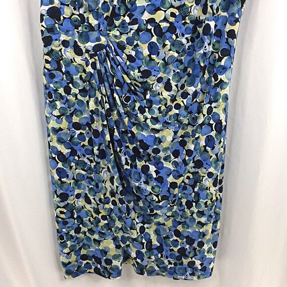 Dress Barn Sheath Dress Women's Plus Size 20 Blue Green Black Stretch Cap Sleeve - Picture 4 of 7